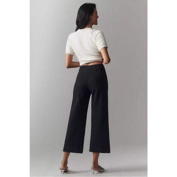 Anthropologie The Colette Cropped Wide-Leg Pants Rhinestone Pocket Ed 29 NWT - Picture 13 of 15